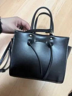ZARA ミニトートバッグ 黒 ショルダーストラップ付き