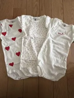 プチバトー ボディスーツ 半袖 ハート