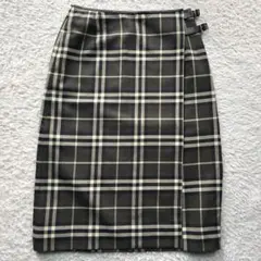 【バーバリーロンドン】ラップスカート　サイドベルト　チェック　40