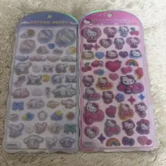 ★正規品★コットンパフィーシール シナモロール ハローキティー セット サンリオ