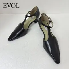 【美品】EVOL Tストラップ パンプス ポインテッドトゥ レザー 22㌢のサムネイル