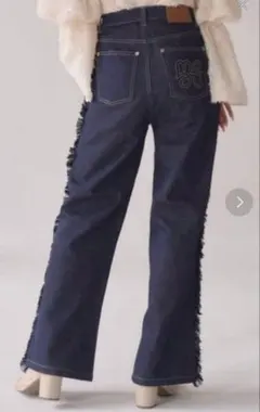 melloneon フリンジデニムパンツ