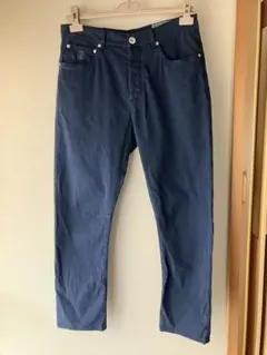 ブルネロクチネリ コットン ストレッチ パンツ 後染め ネイビー 46