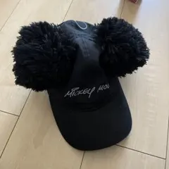 ミッキーマウス 耳付きキャップ 黒