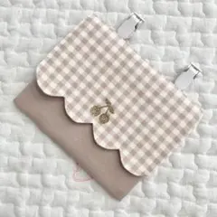 ハンドメイド ＊ 移動ポケット スカラップ くすみピンク