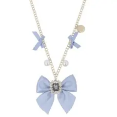 Maison de FLEURビジューリボンパールバッグチャーム　ブルー