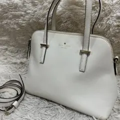 ケイトスペード　2way ショルダーバッグ　ハンドバッグ　ホワイト　レザー