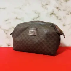 CELINE/セリーヌ】クラッチバッグ ポーチ マカダム柄 ブラウン ロゴ