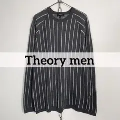 定価2.9万 Theory men 高級シルクカシミヤ ストライプニットセーターのサムネイル