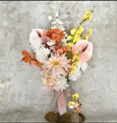 アーティシャルフラワー　ウェディングブーケ　ブートニア付き