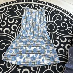 QUEENS COURT 花柄ストライプ ノースリーブワンピース サイズ2