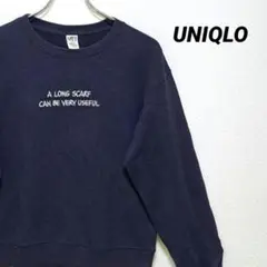 UNIQLO ユニクロ ピーナッツ スウェット 長袖シャツ ロゴ 紺 L
