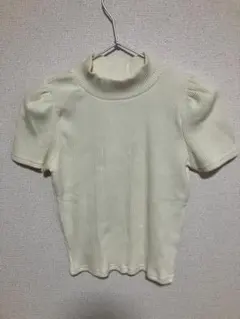 ダズリン バックリボン パワショル リブカットソー アイボリー プチハイネックFのサムネイル