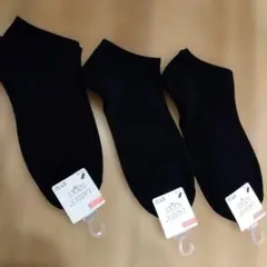 レディース ブラック ショート丈ソックス 23-25cm