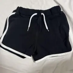 キッズ ハーフパンツ ブラック ホワイトライン