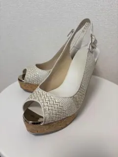✨Jimmy Choo 38✨ホワイトオープントゥサンダル