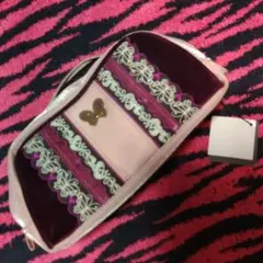 ANNA SUI ピンクとボルドーのポーチ