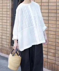 ⭐️未使用品⭐️かぐれ 2WAY仕様ジャガードパッチワークブラウス 