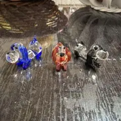 カラフルガラス犬フィギュア 3点セット