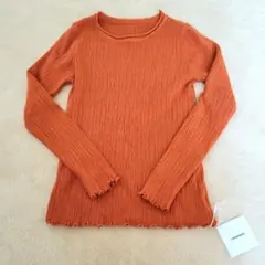 【新品】テラコッタカラー リブ編み 長袖カットソー