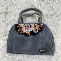 3-27 未使用 FEILER フェイラーハンドバッグ 花柄刺繍 グレー - メルカリ