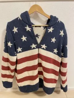 RODEO CROWNS 星柄ストライプフリースジャケット FREE