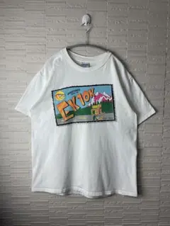 90s ヴィンテージ シングルステッチ　　企業ロゴ　両面プリントTシャツ