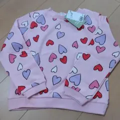 最終お値下げ！！未使用　H&M ハート柄裏起毛 トレーナー 120/130
