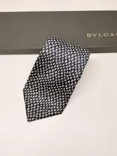 BVLGARI ネイビー パターン入り ネクタイ