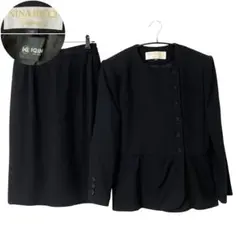 美品 ニナリッチ 東京イギン 高級喪服 ノーカラージャケット スカートスーツ M
