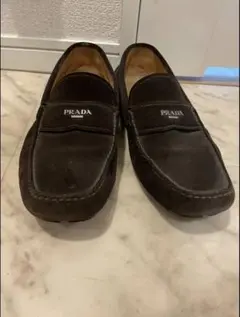 PRADA スエード ローファー ダークブラウンのサムネイル