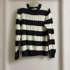 BACK NUMBER ストライプニットセーター M