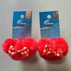 Disney 赤いポンポンヘアゴム 2個セット