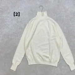 a2128＊レディース　ハイネックニット　アイボリー【2】無地　綺麗め　柔らかい