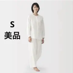無印 二重ガーゼ　ドットドビー　長袖パジャマ S