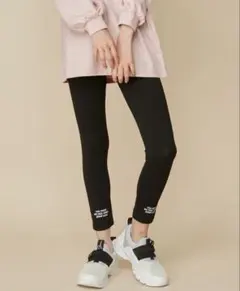 ジェニィラブ*9分丈レギンス*ロゴ入*ブラック黒*150サイズ
