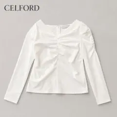 極美品☆ CELFORD 25SS Vネックギャザートップスブラウス　カットソーのサムネイル