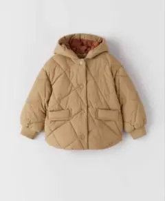 Zara キッズ用 ベージュ キルティングコート