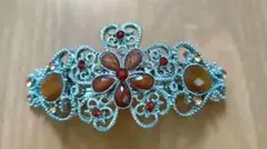 キラキラ花柄バレッタ