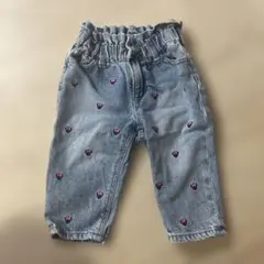 GAPデニム花柄刺繍パンツ 12-18ヶ月