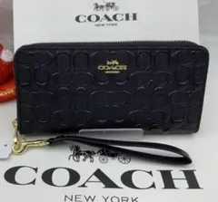 新品】コーチ 財布 COACH 長財布 シグネチャー ストラップ付き