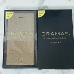 新品】GRAMAS シュランケンカーフ本革レザー手帳型ケースiPhoneトープ
