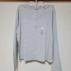 ☺新品☺UNIQLO WOMEN リブ ヘンリーネックT 3XL