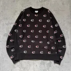 【Champion】チャンピオン（XXL）スウェット＊リバースウィーブ＊総柄ロゴ