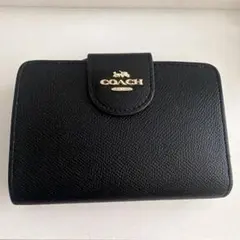 新品未使用】COACH コーチ 二つ折り財布 ブラック C6390 箱・袋付