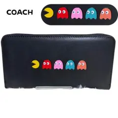 【美品】COACH コーチ パックマンコラボ ジップラウンドファスナー　長財布