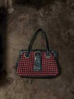 COCUE Vintage 赤黒チェック ハンドバッグのサムネイル
