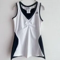 美品✨アディダス タンク Vネック ノックアウト 無地 XS 白 黒