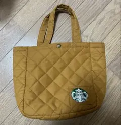 スターバックス福袋キルティングトートバッグ　マスタードカラー