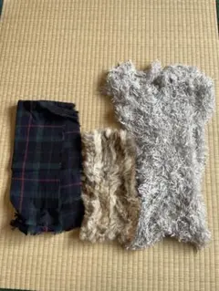 マフラー 3点セット チェック柄 ファー